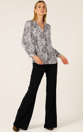 Tops FLORENTINE BLOUSE IN BLACK WHITE FLORAL