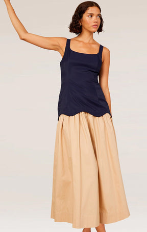 Dresses FORMATION MIDI DRESS IN NAVY & SAND