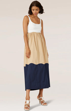 Dresses FORMATION SUNDRESS IN WHITE SAND NAVY