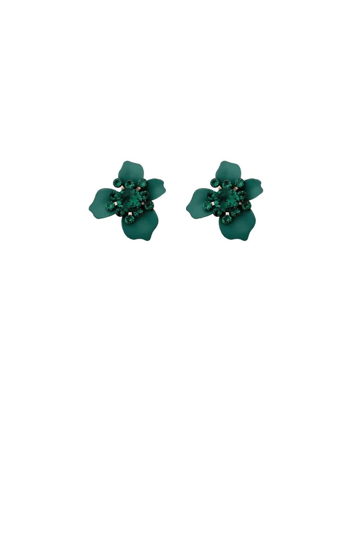 ACCESSORIES Earrings OS / GREEN FRIDA FLOWER EARRING IN EMERALD