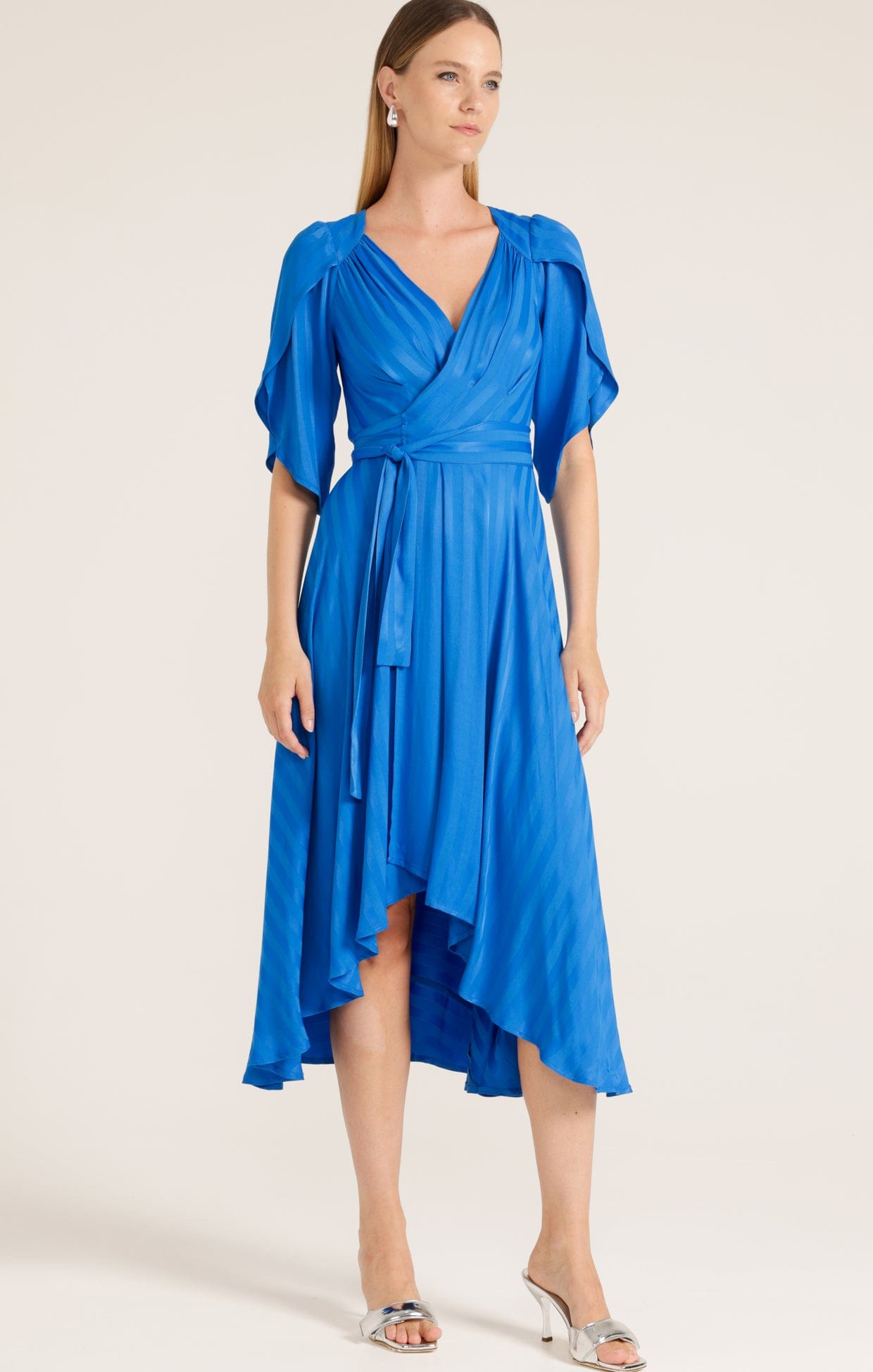 Hanworth House Wrap Dress in Cobalt SACHA DRAKE