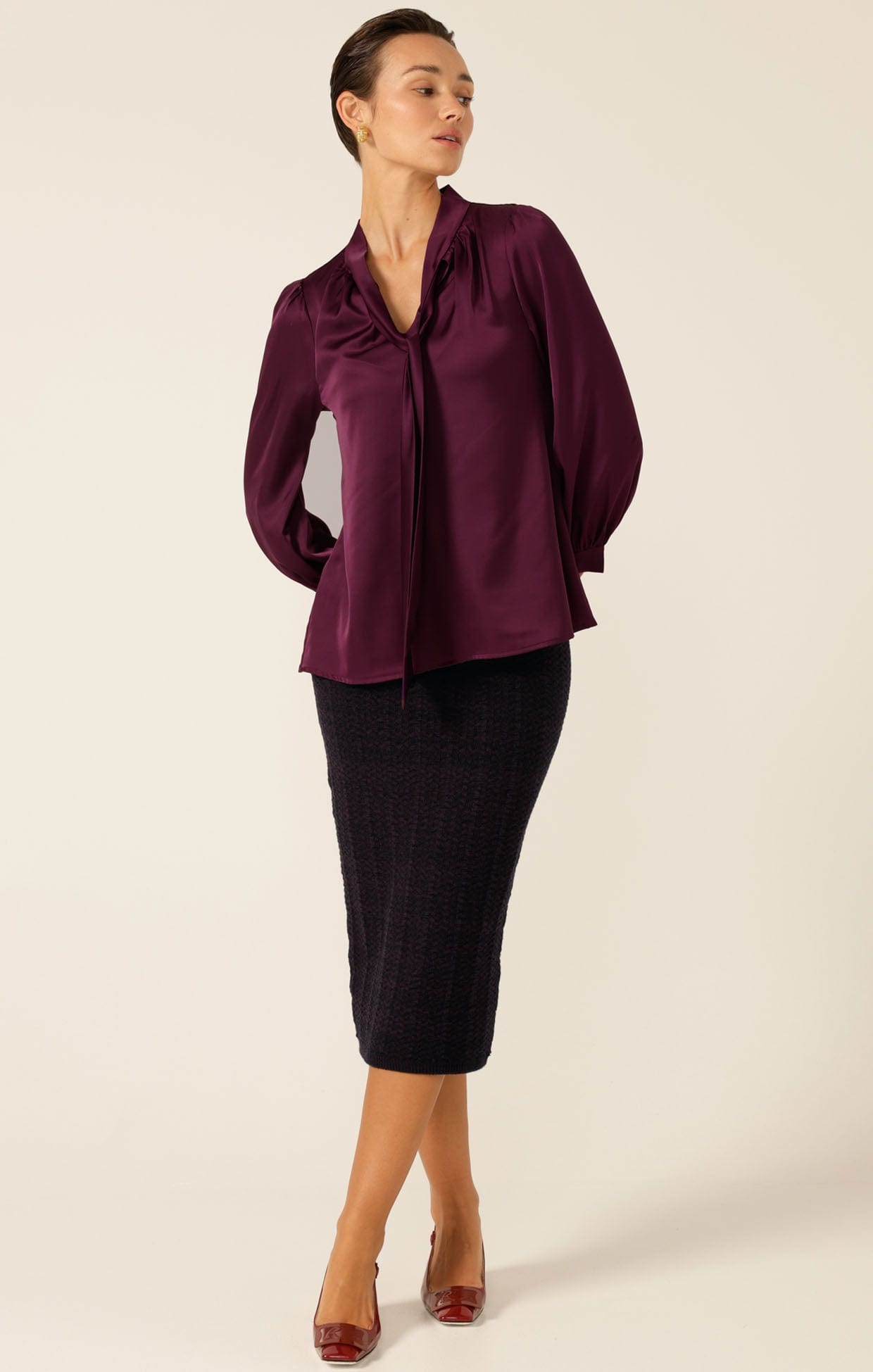 Tops HATCHIE BLOUSE IN BLACK CHERRY