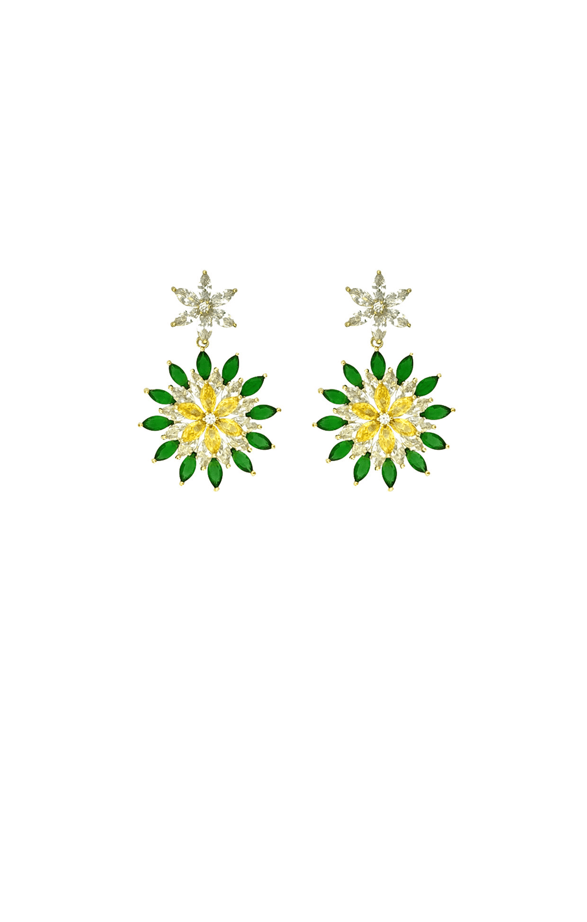 Earrings OS / GREEN HEARST EARRING IN GREEN/YELLOW