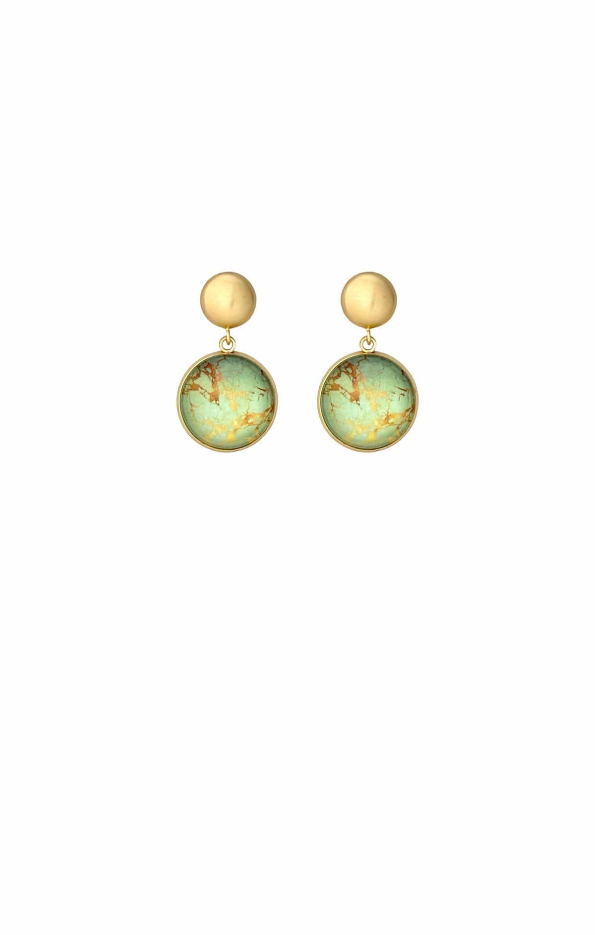 Earrings OS / GREEN HETTIE EARRING IN GOLD AND GREEN