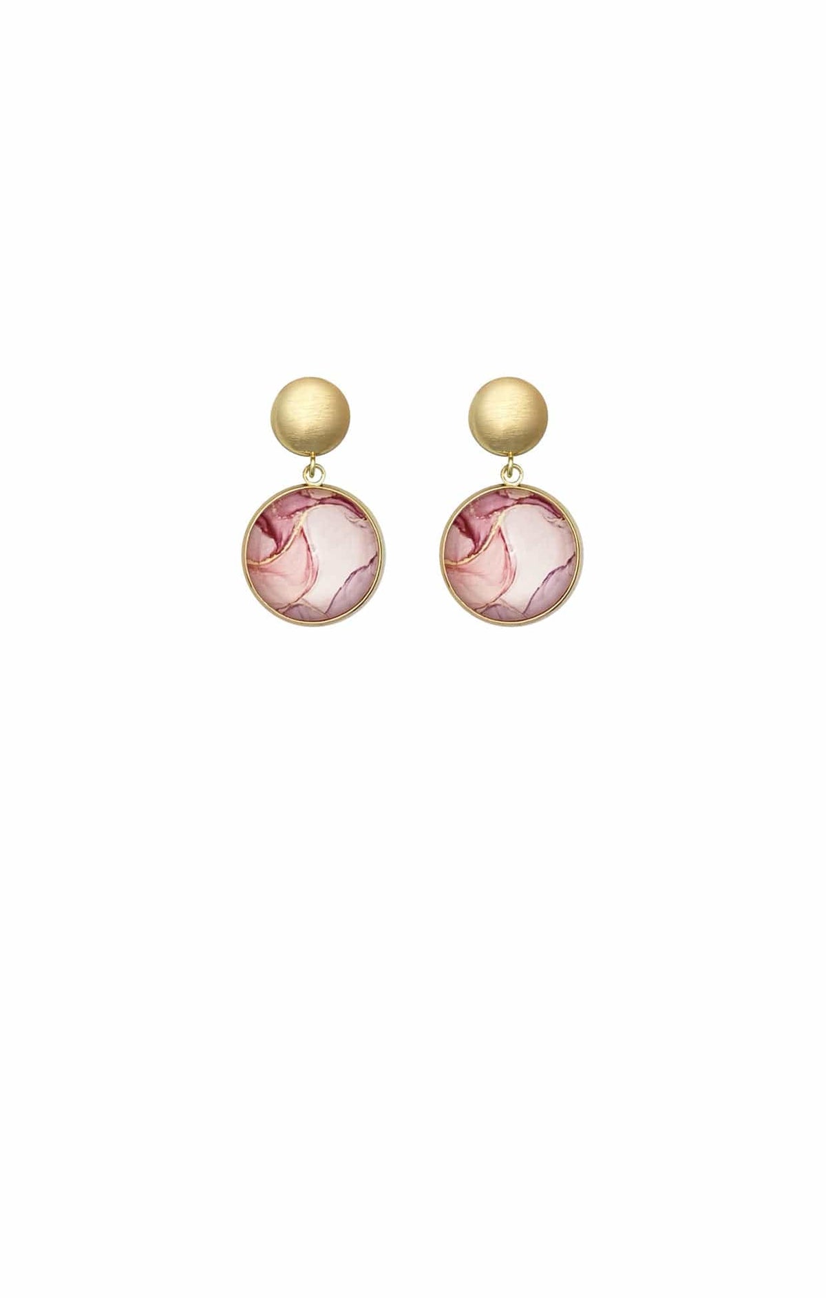 Earrings OS / PINK HETTIE EARRING IN GOLD AND PINK