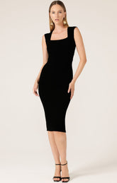 Dresses Multi Occasion IRIS CAP SLEEVE DRESS IN BLACK