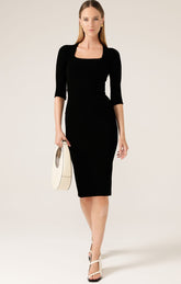 Dresses Multi Occasion IRIS DRESS 3/4 SLEEVE IN BLACK