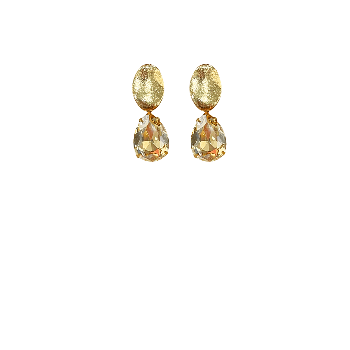 Champagne Golden Earrings - Dazzle Accessories