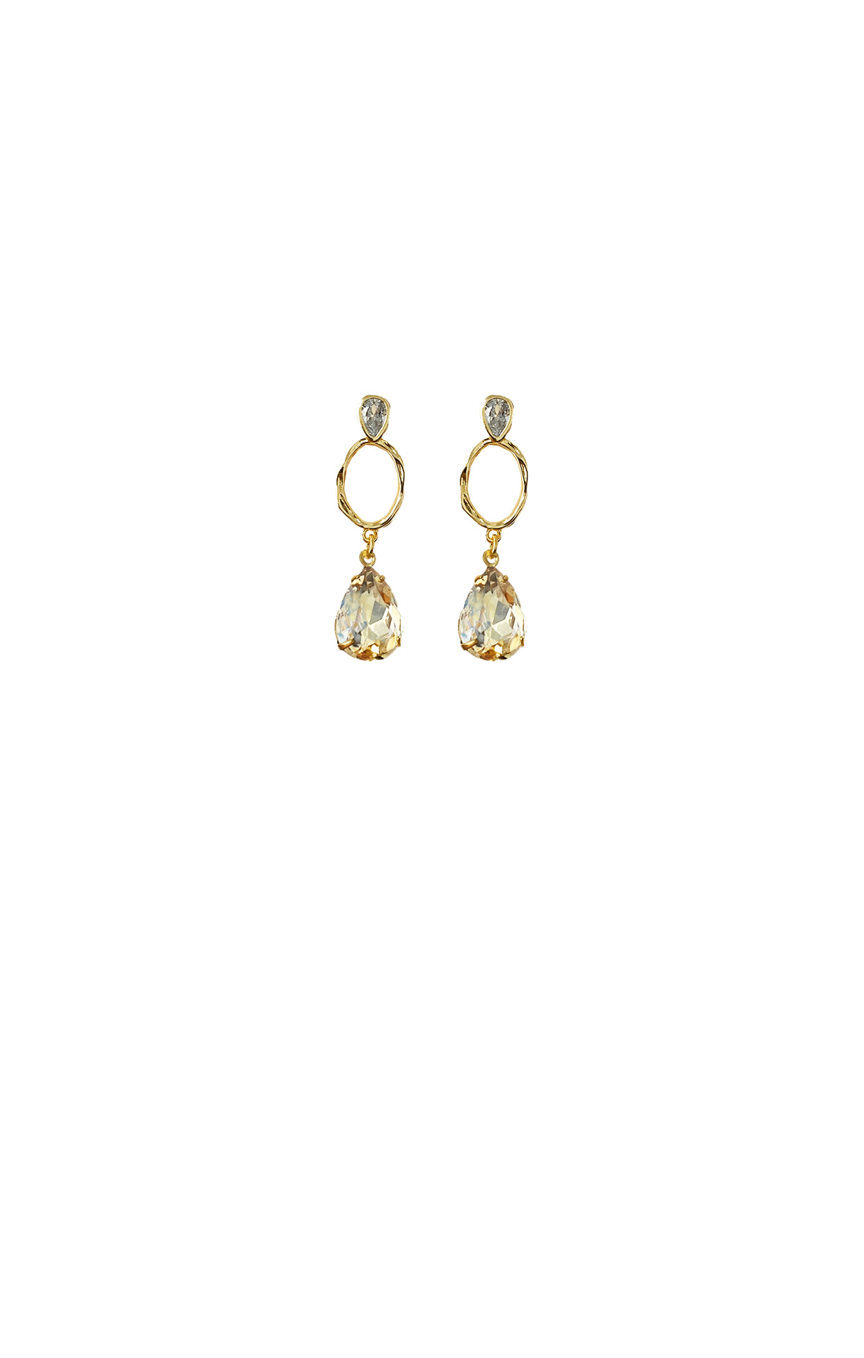 ACCESSORIES Earrings One Size / Neutral IVY CRYSTAL DROP EARRING IN CHAMPAGNE