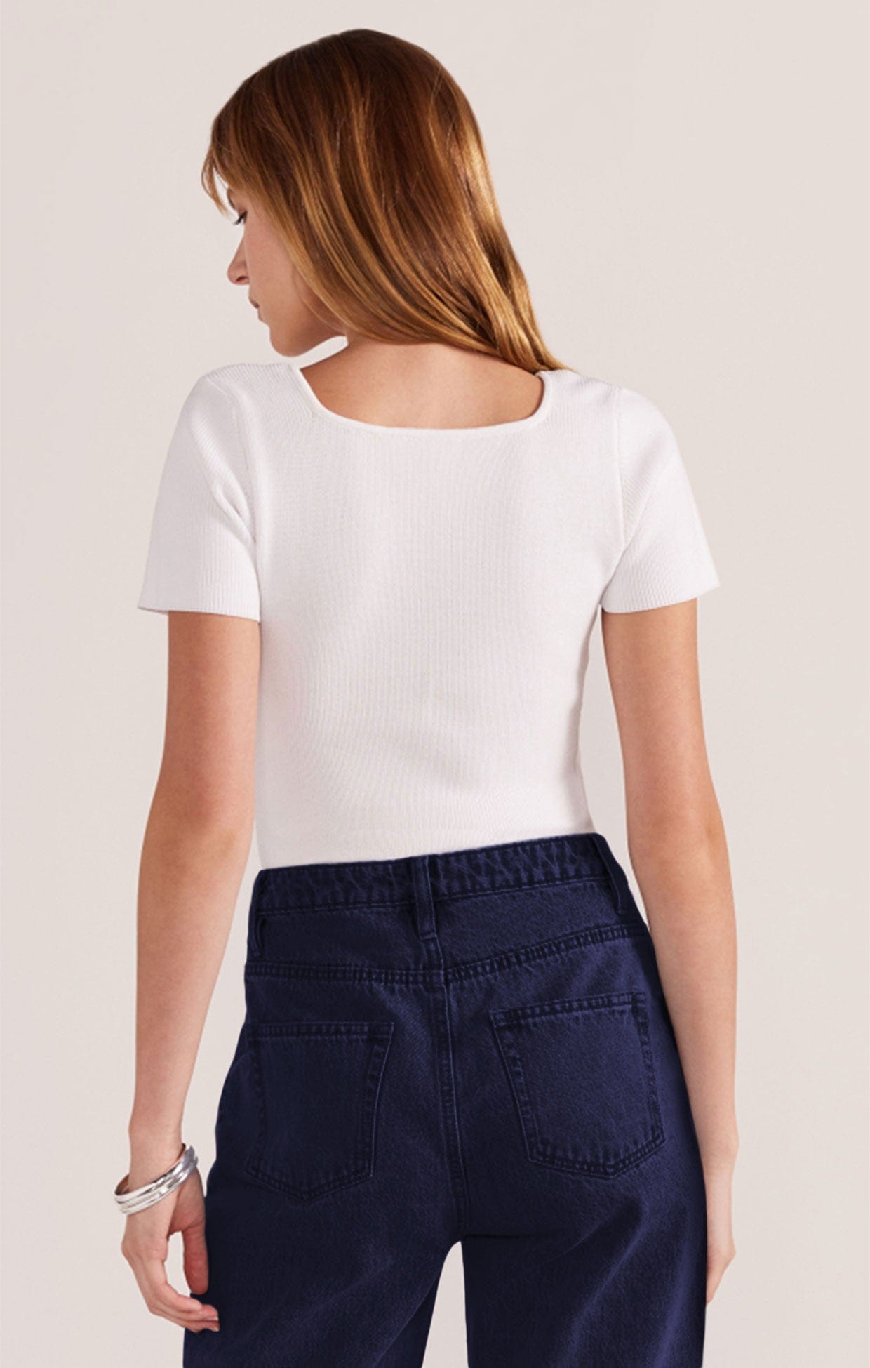 Tops JUDE REVERSIBLE KNIT TEE IN WHITE