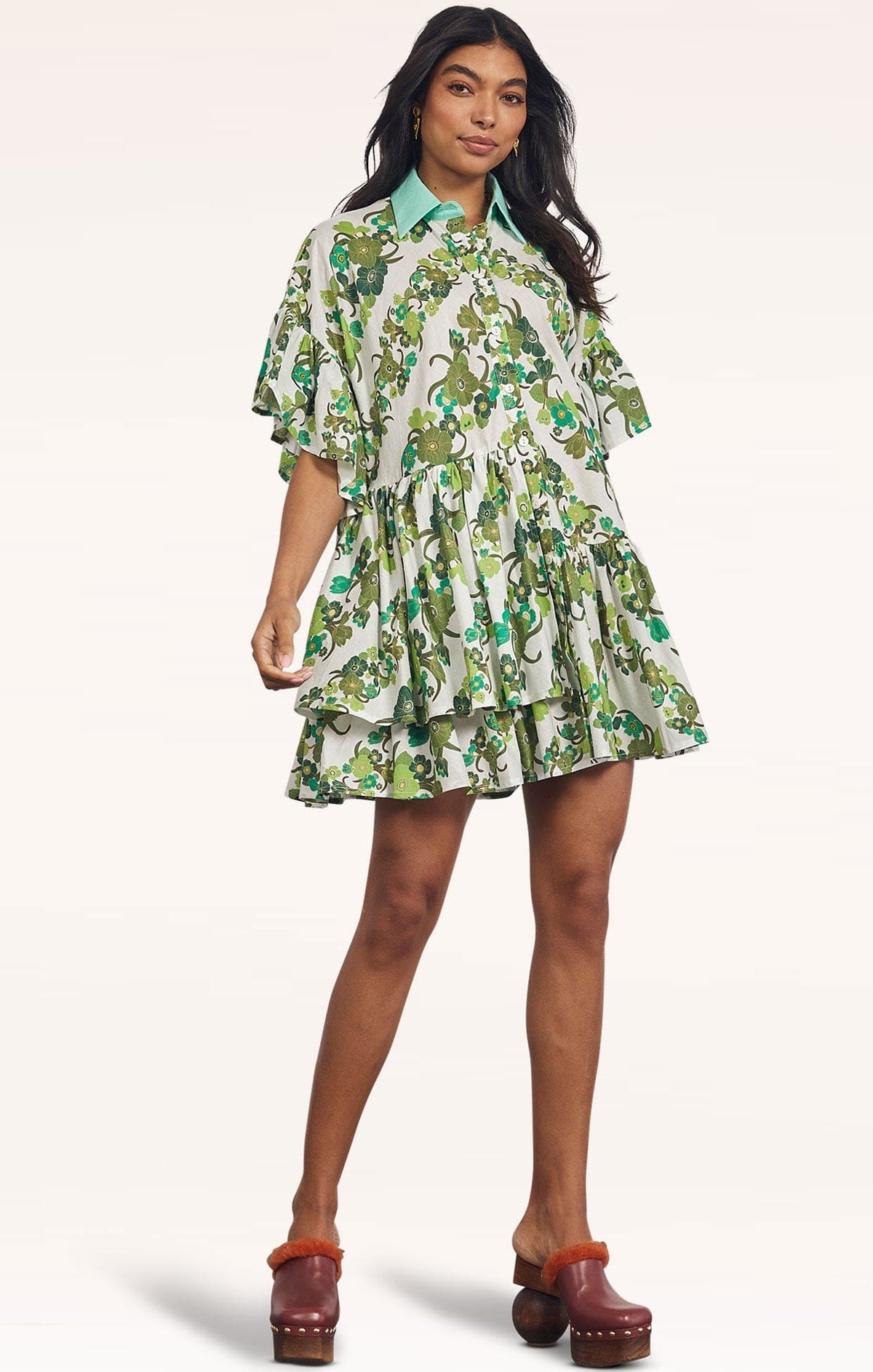 Dresses JUNGLE MINI DRESS IN GREEN