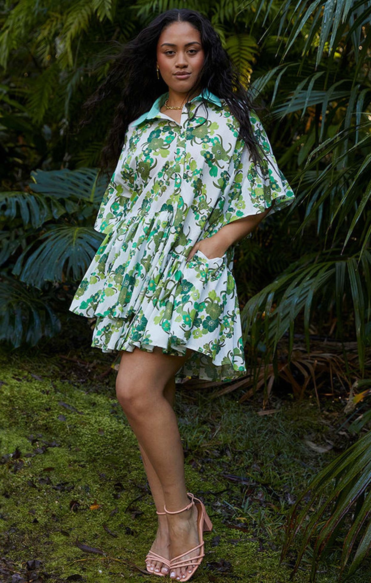 Dresses JUNGLE MINI DRESS IN GREEN