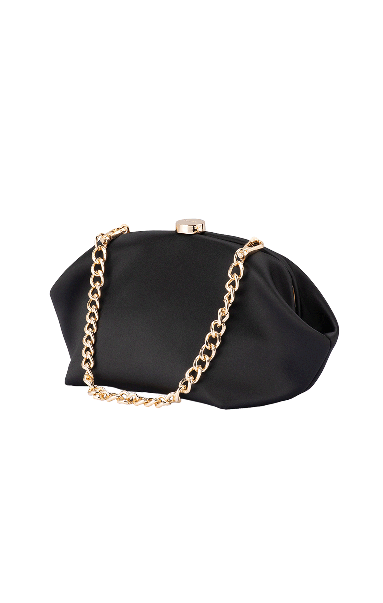 Bags OS / BLACK KARINA SATIN CLUTCH IN BLACK