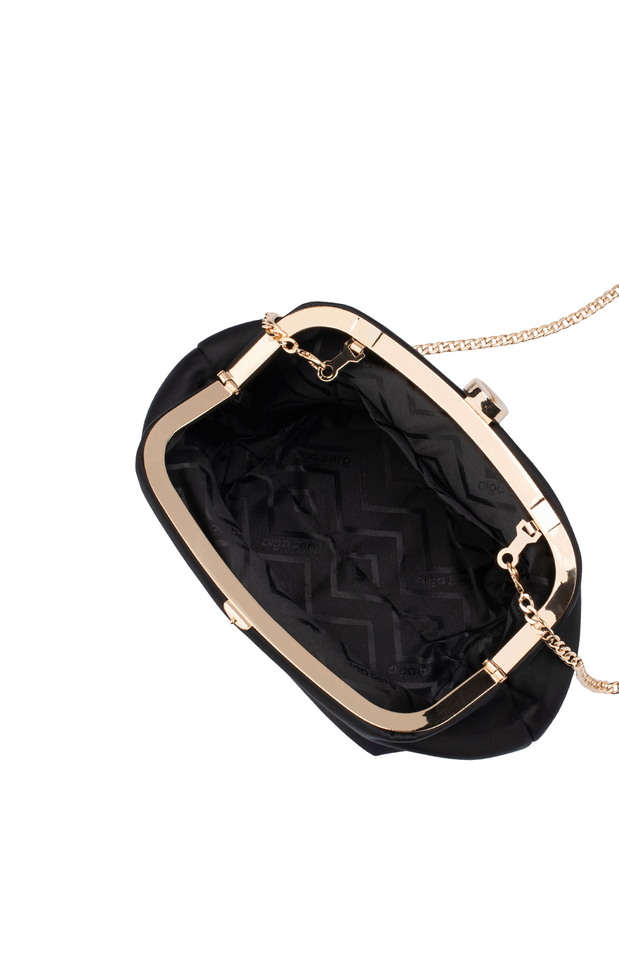 Bags OS / BLACK KARINA SATIN CLUTCH IN BLACK