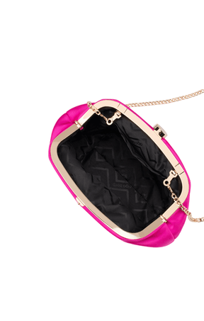 Bags OS / PINK KARINA SATIN CLUTCH IN FUCHSIA