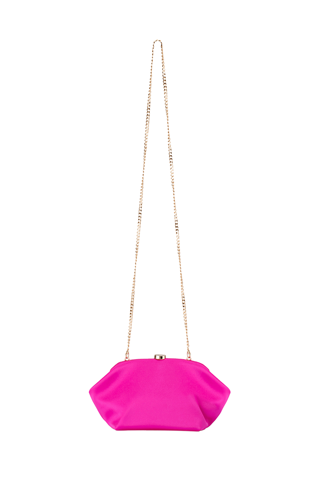 Bags OS / PINK KARINA SATIN CLUTCH IN FUCHSIA