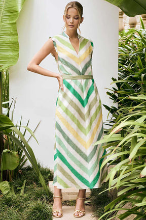 Dresses KORA LEA DRESS IN TROPICAL STRIPE