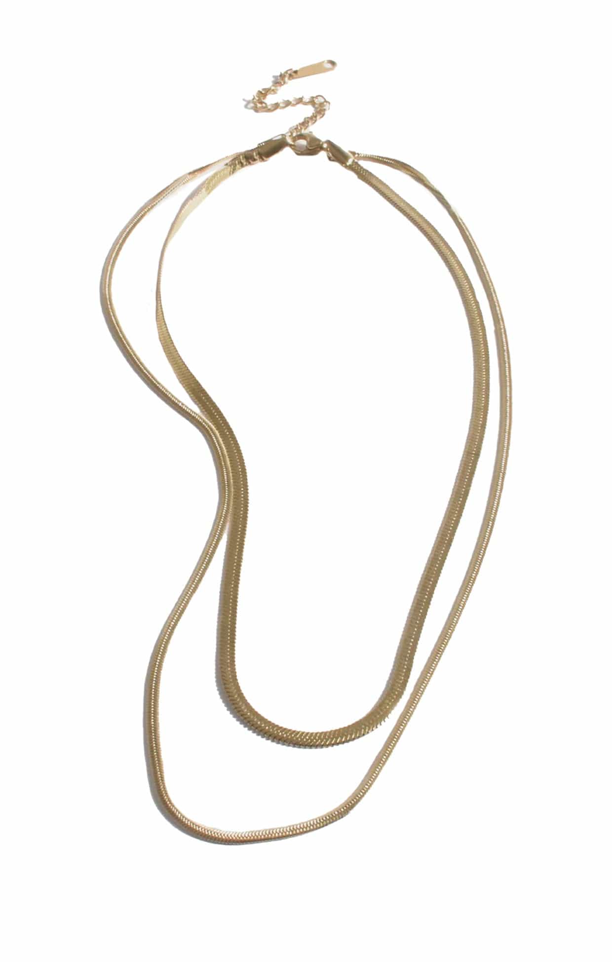 ACCESSORIES Necklaces OS / GOLD LAYERED SNAKE CHAIN NECKLACE