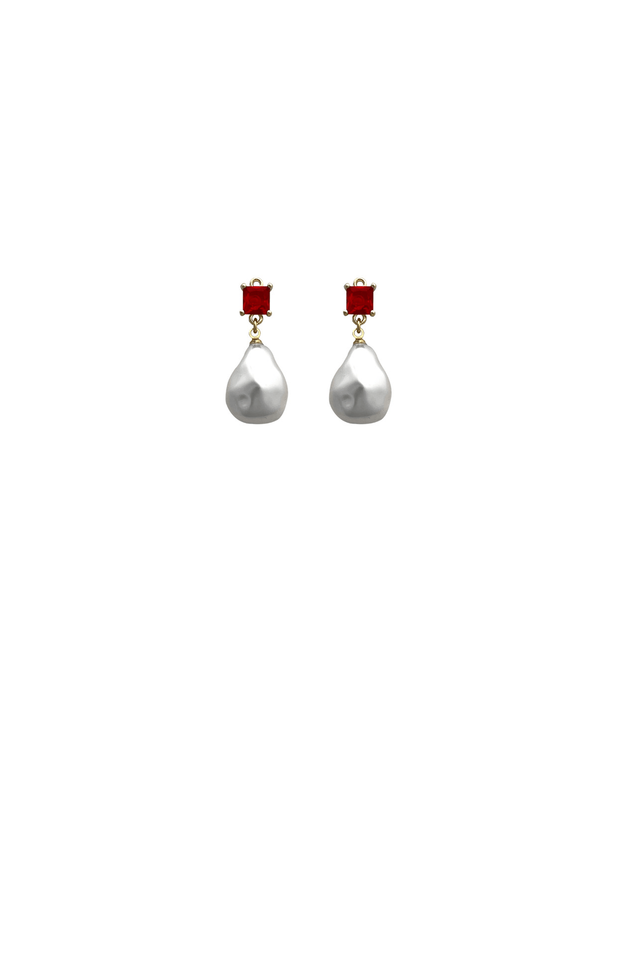 ACCESSORIES Earrings OS / RED LORELEI PEARL DROP EARRING IN RUBY