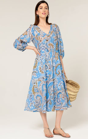 Dresses LOS PADRES DRESS IN SKY BLUE PAISLEY