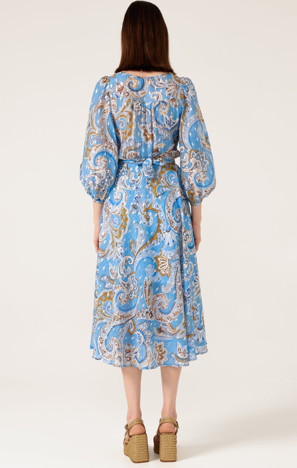 Dresses LOS PADRES DRESS IN SKY BLUE PAISLEY