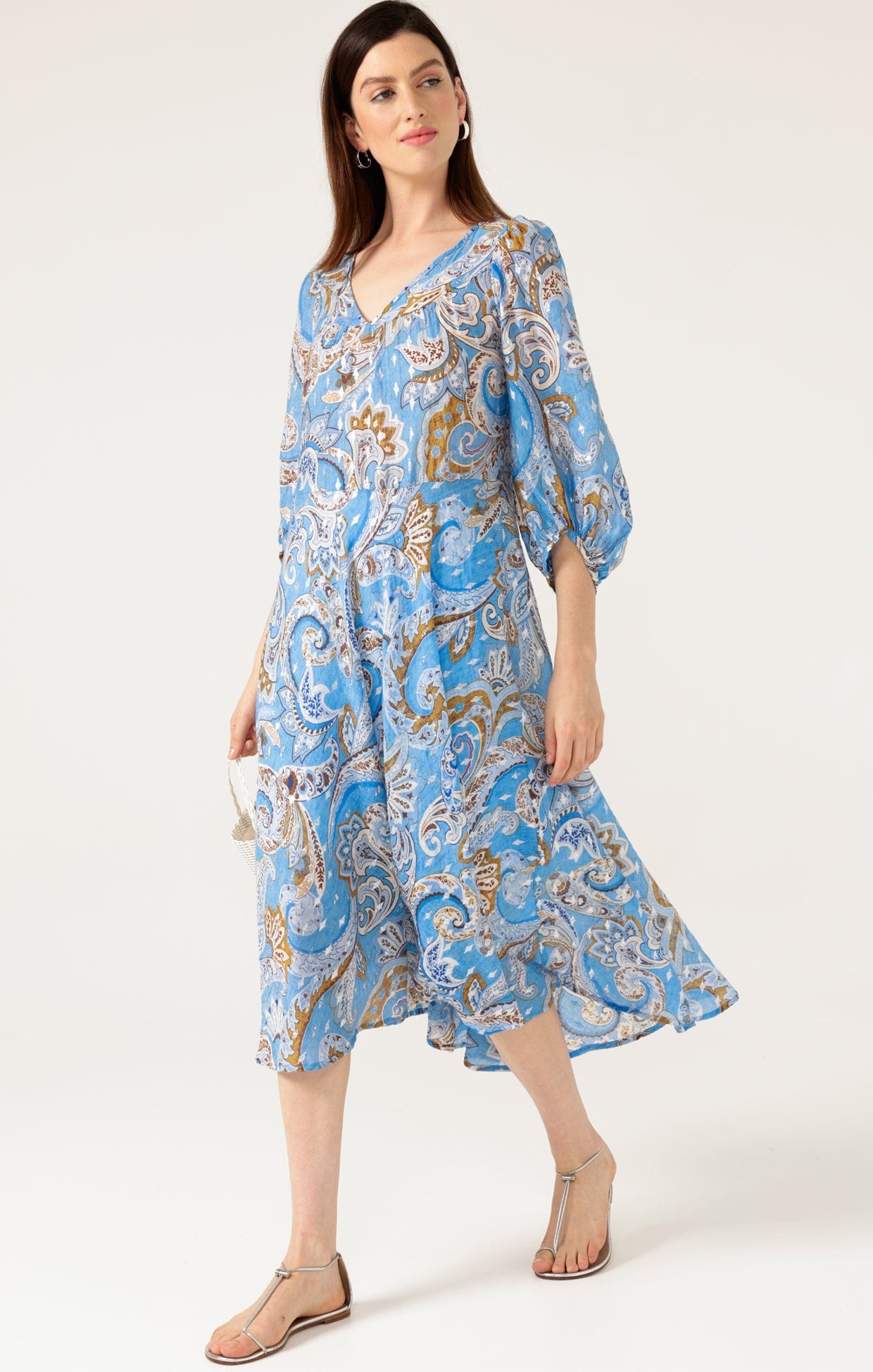 Dresses LOS PADRES DRESS IN SKY BLUE PAISLEY