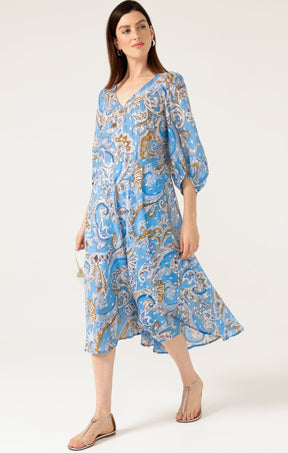 Dresses LOS PADRES DRESS IN SKY BLUE PAISLEY