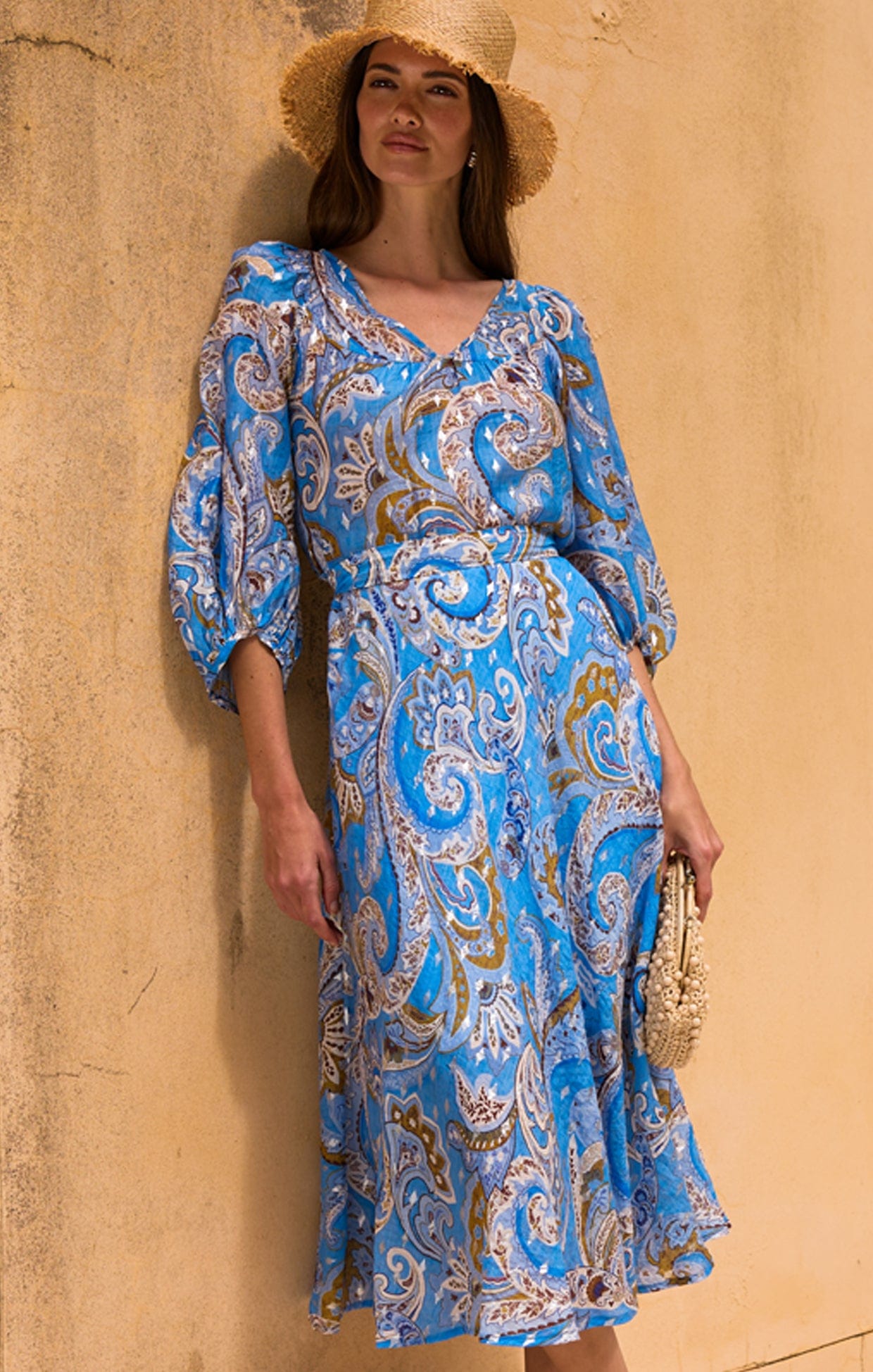 Dresses LOS PADRES DRESS IN SKY BLUE PAISLEY