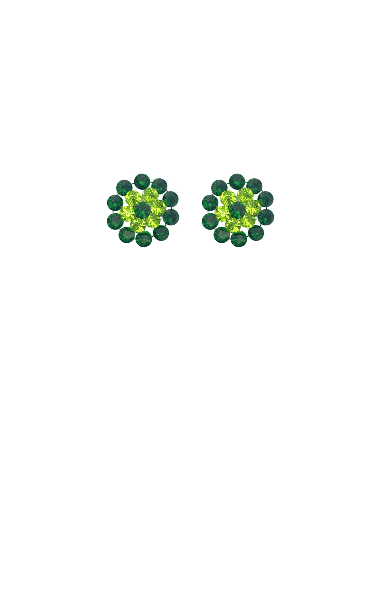 Earrings OS / GREEN LUCY CRYSTAL STUD EARRING IN GREEN MULTI