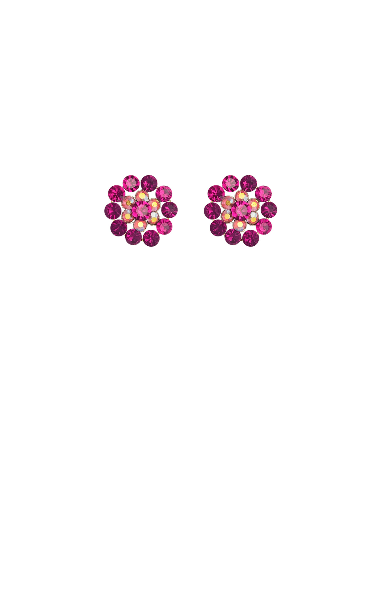 Earrings OS / PINK LUCY CRYSTAL STUD EARRING IN PINK MULTI