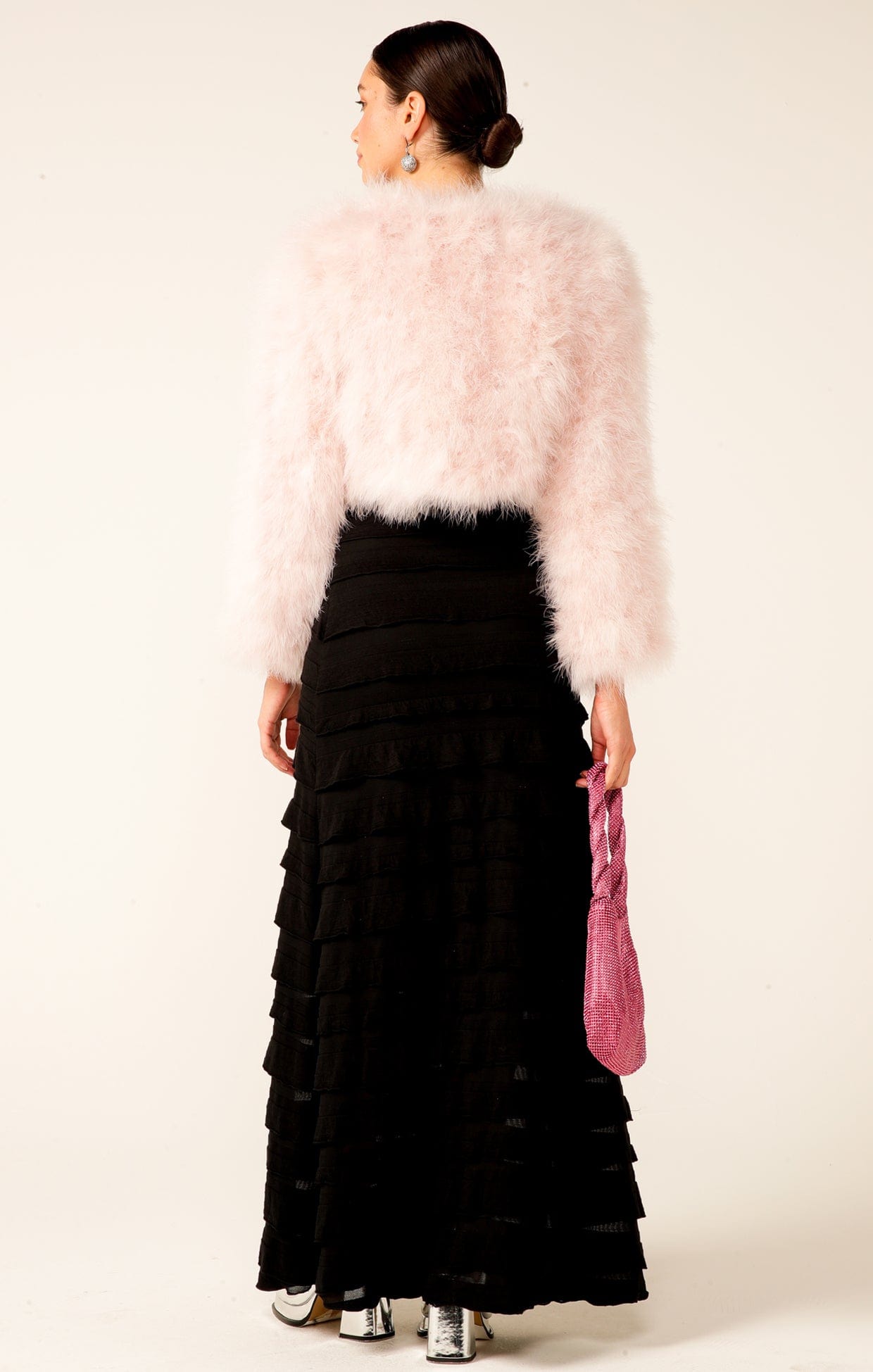 Jackets LUXE FEATHER JACKET IN BABY PINK