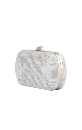 Bags OS / SILVER MARTINA COILED ROPE CLUTCH IN SILVER