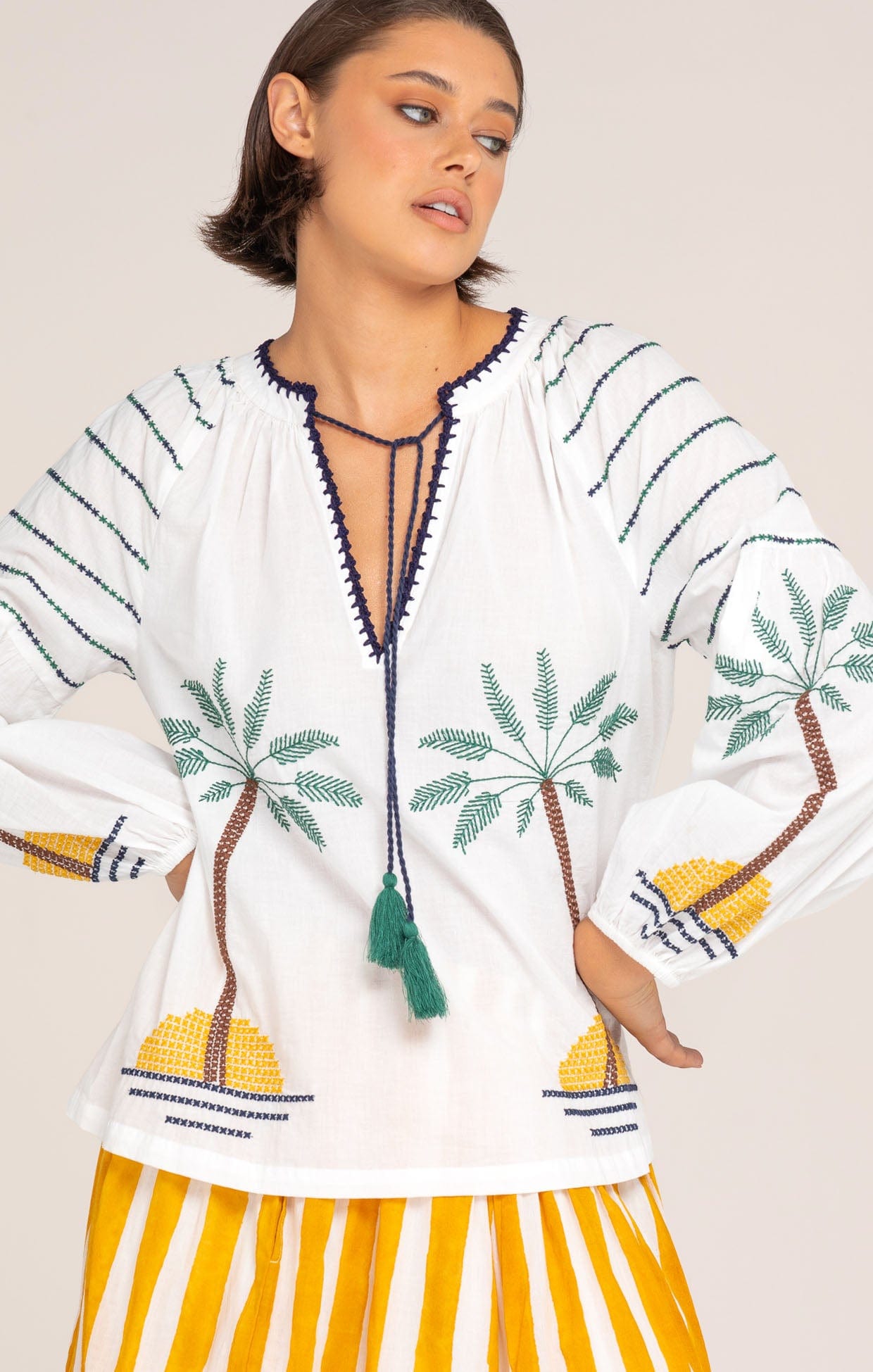 Tops PALM EMBROIDERED SHIRT