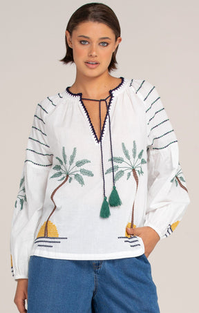 Tops PALM EMBROIDERED SHIRT