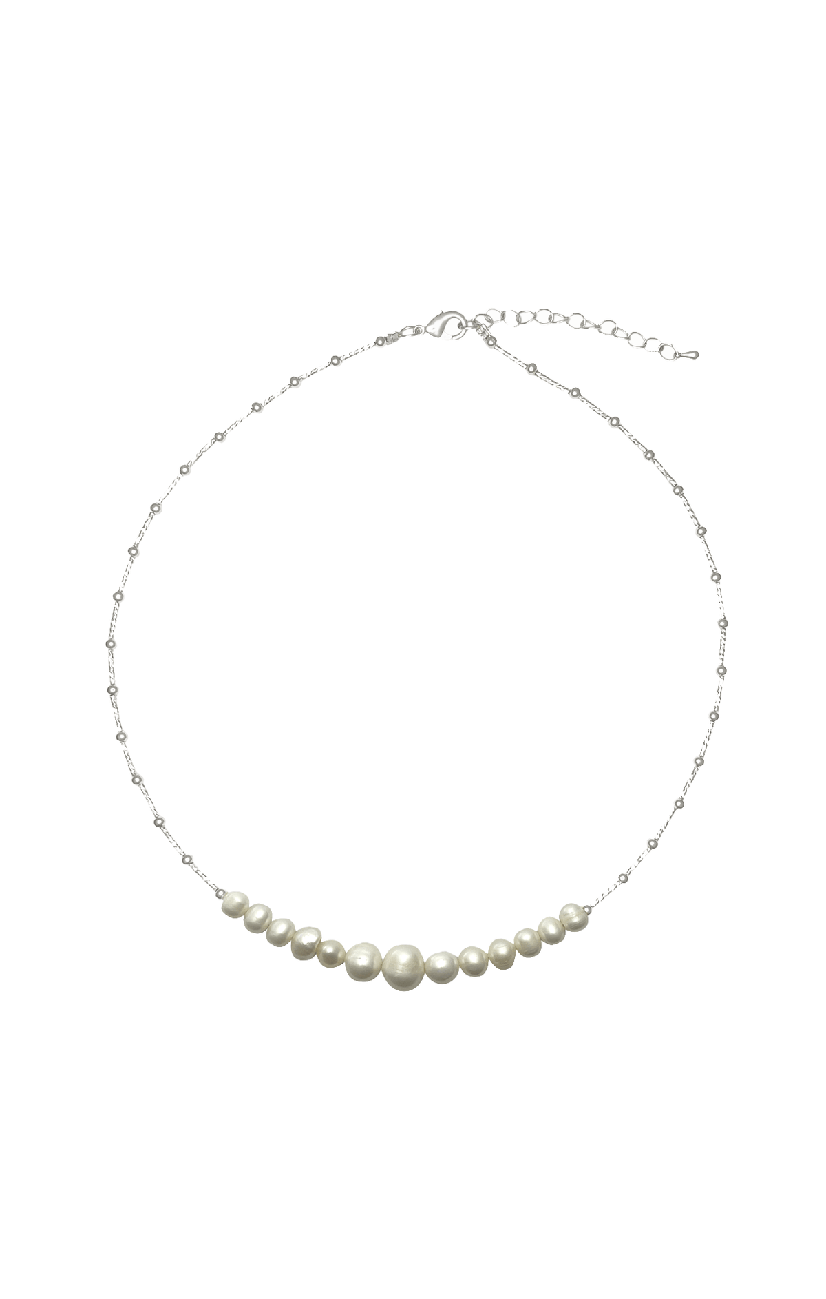 ACCESSORIES Necklaces OS / SILVER PALOMA PEARL FRONT NECKLACE IN SILVER