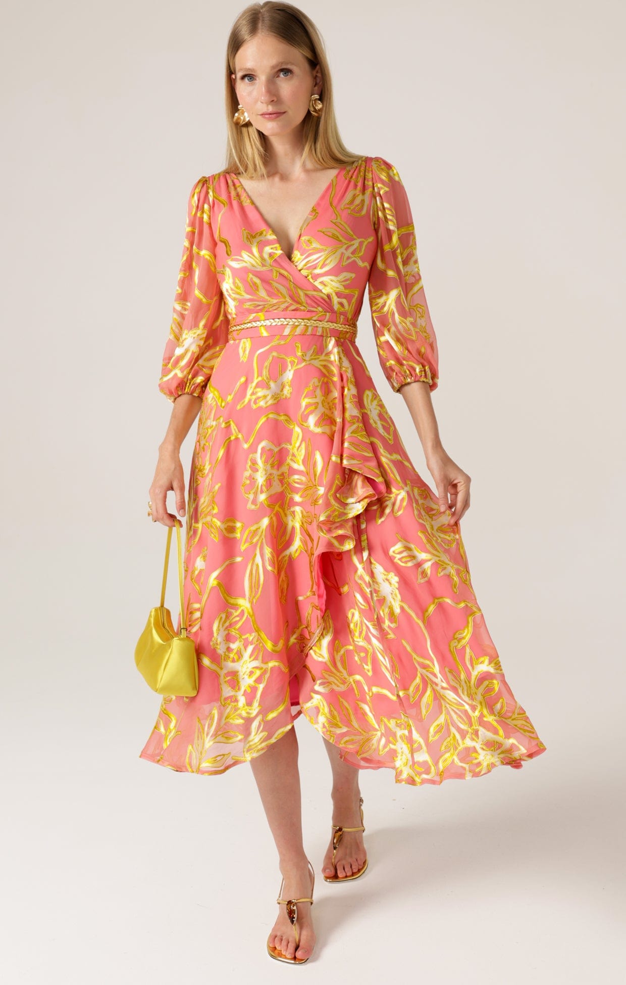 Dresses PEACH FACED WRAP DRESS