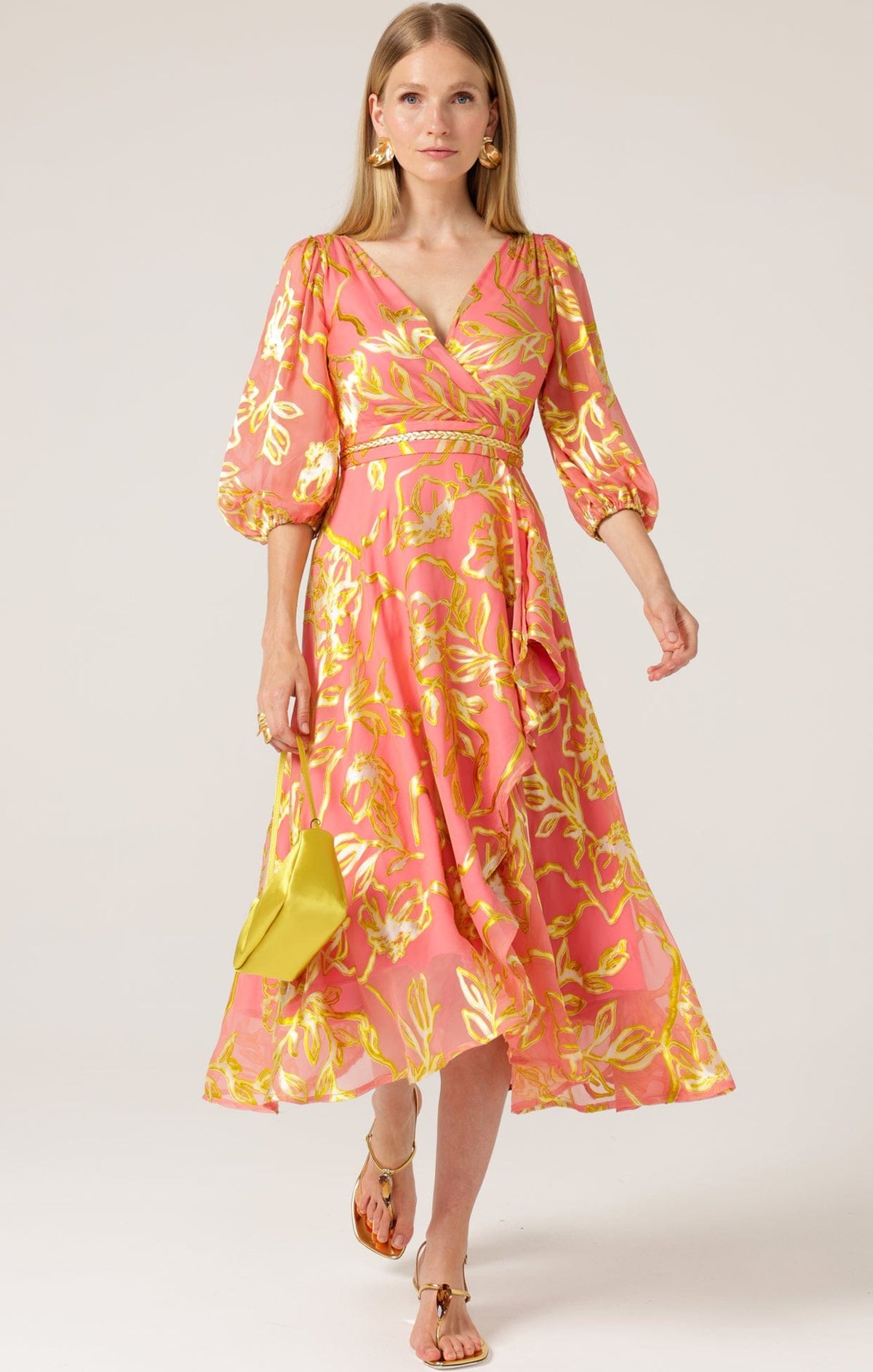 Dresses PEACH FACED WRAP DRESS