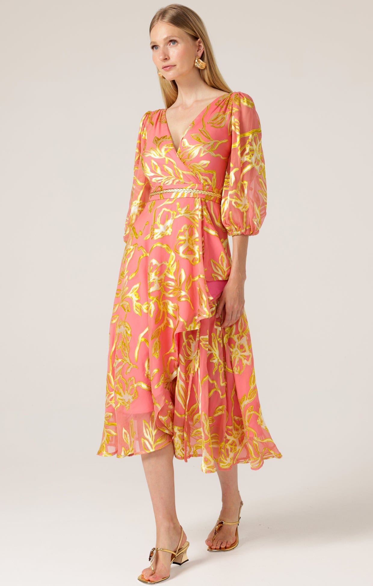 Dresses PEACH FACED WRAP DRESS