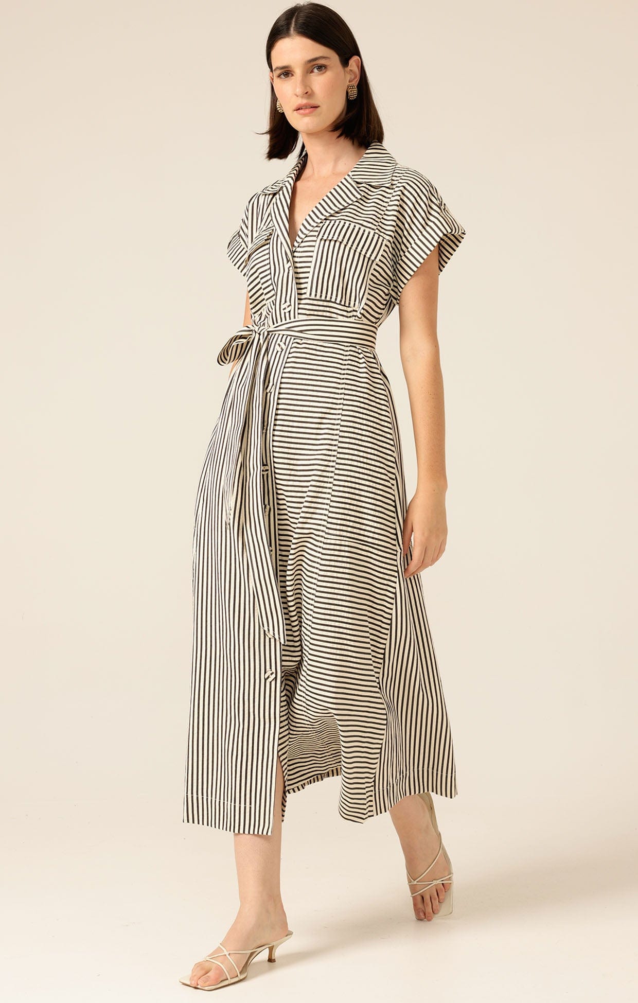 Dresses PORTIA DRESS IN BLACK WHITE STRIPE