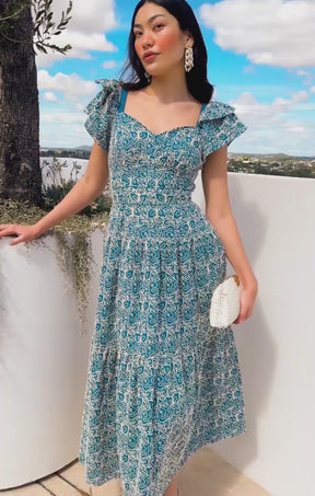 BLUE WING MAXI DRESS