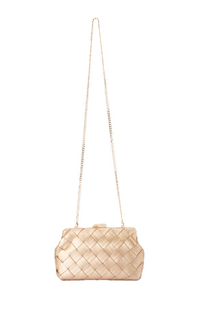 Bags OS / GOLD QUINN WOVEN CLUTCH IN GOLD