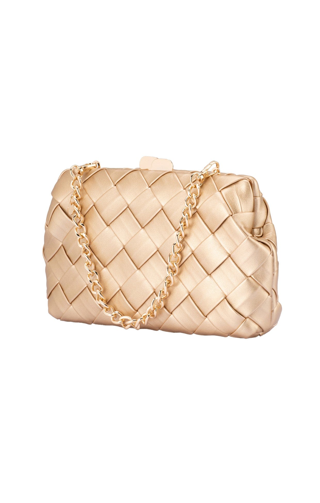 Bags OS / GOLD QUINN WOVEN CLUTCH IN GOLD