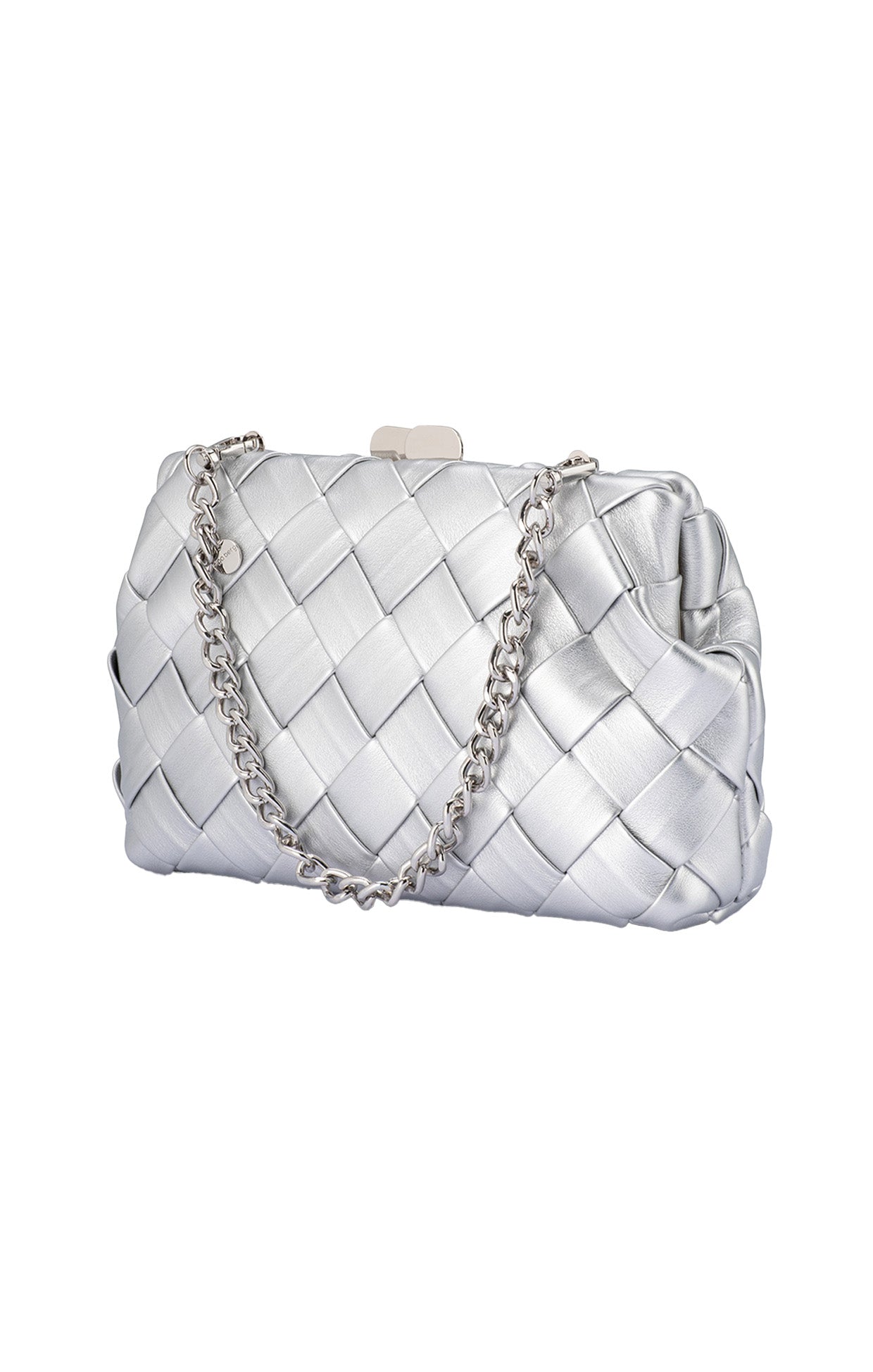 Bags OS / SILVER QUINN WOVEN CLUTCH IN SILVER