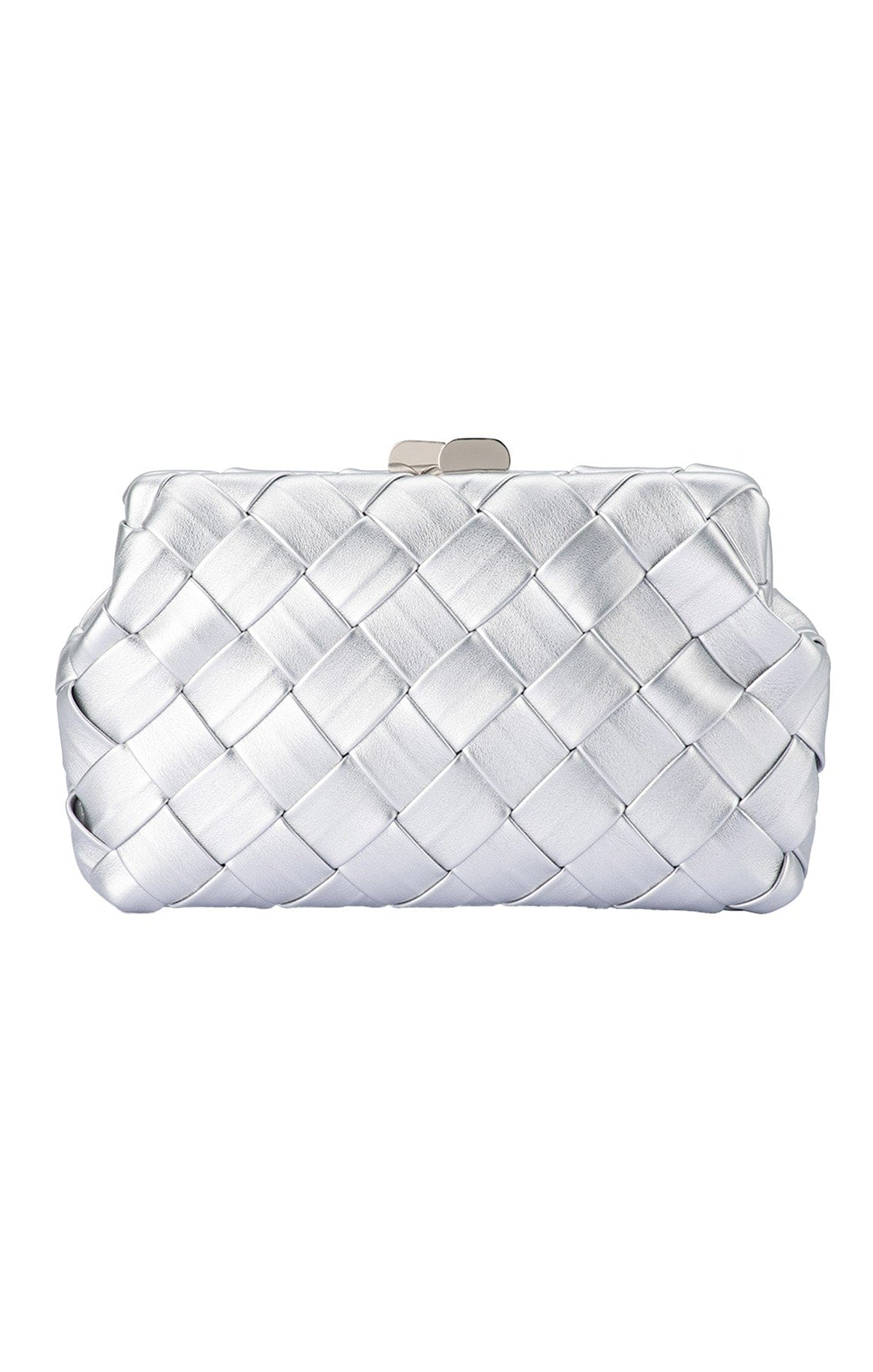 Bags OS / SILVER QUINN WOVEN CLUTCH IN SILVER