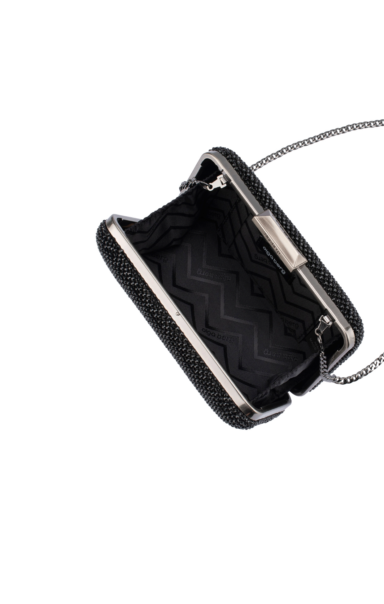 Bags OS / BLACK RONNY CRYSTAL MESH CLUTCH IN BLACK