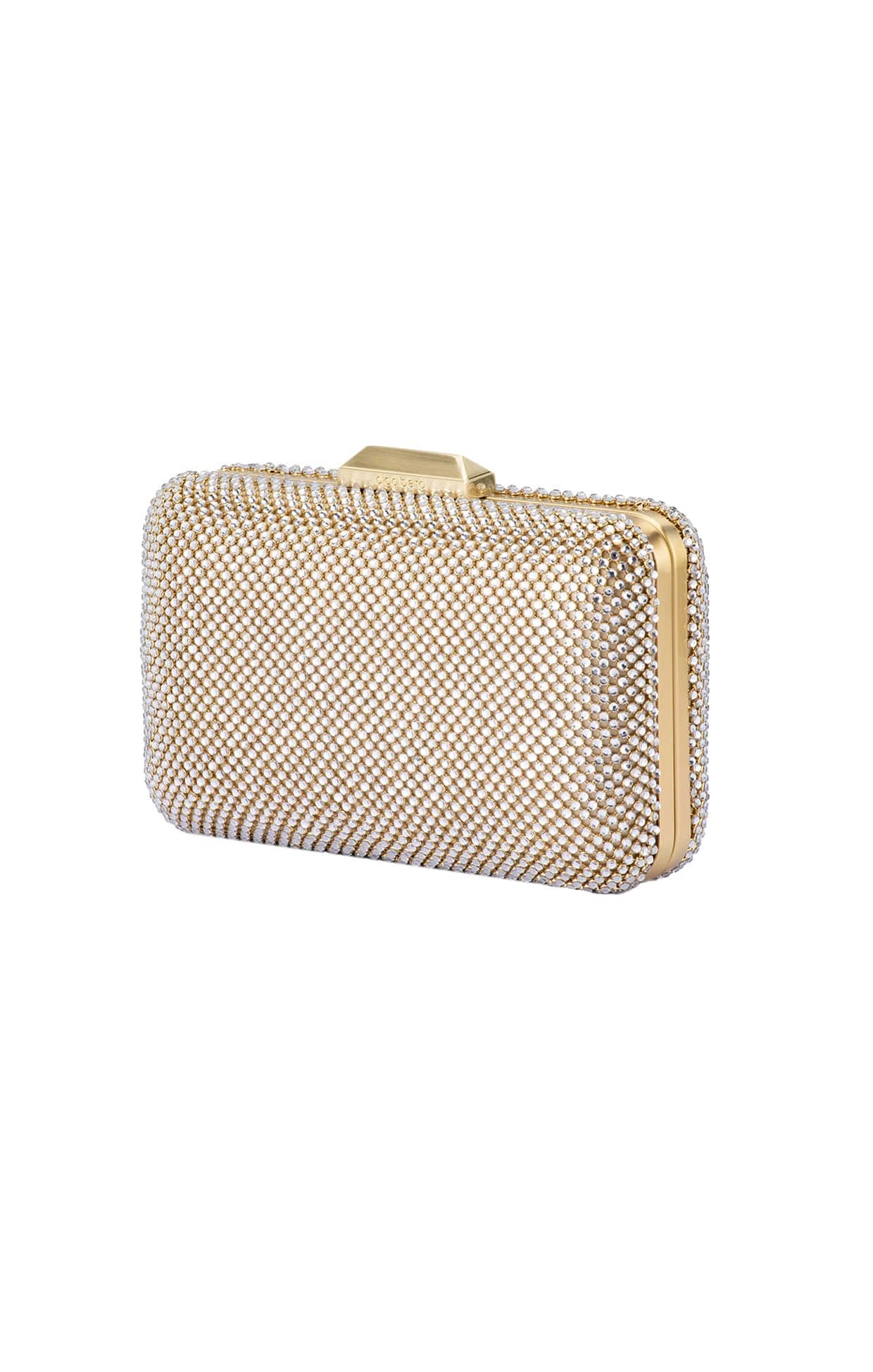 Bags OS / CHAMPAGNE RONNY CRYSTAL MESH CLUTCH IN CHAMPAGNE