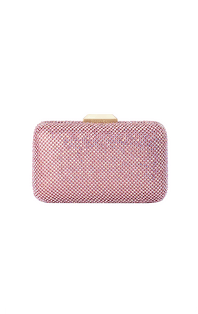 Bags OS / PINK RONNY CRYSTAL MESH CLUTCH IN PINK