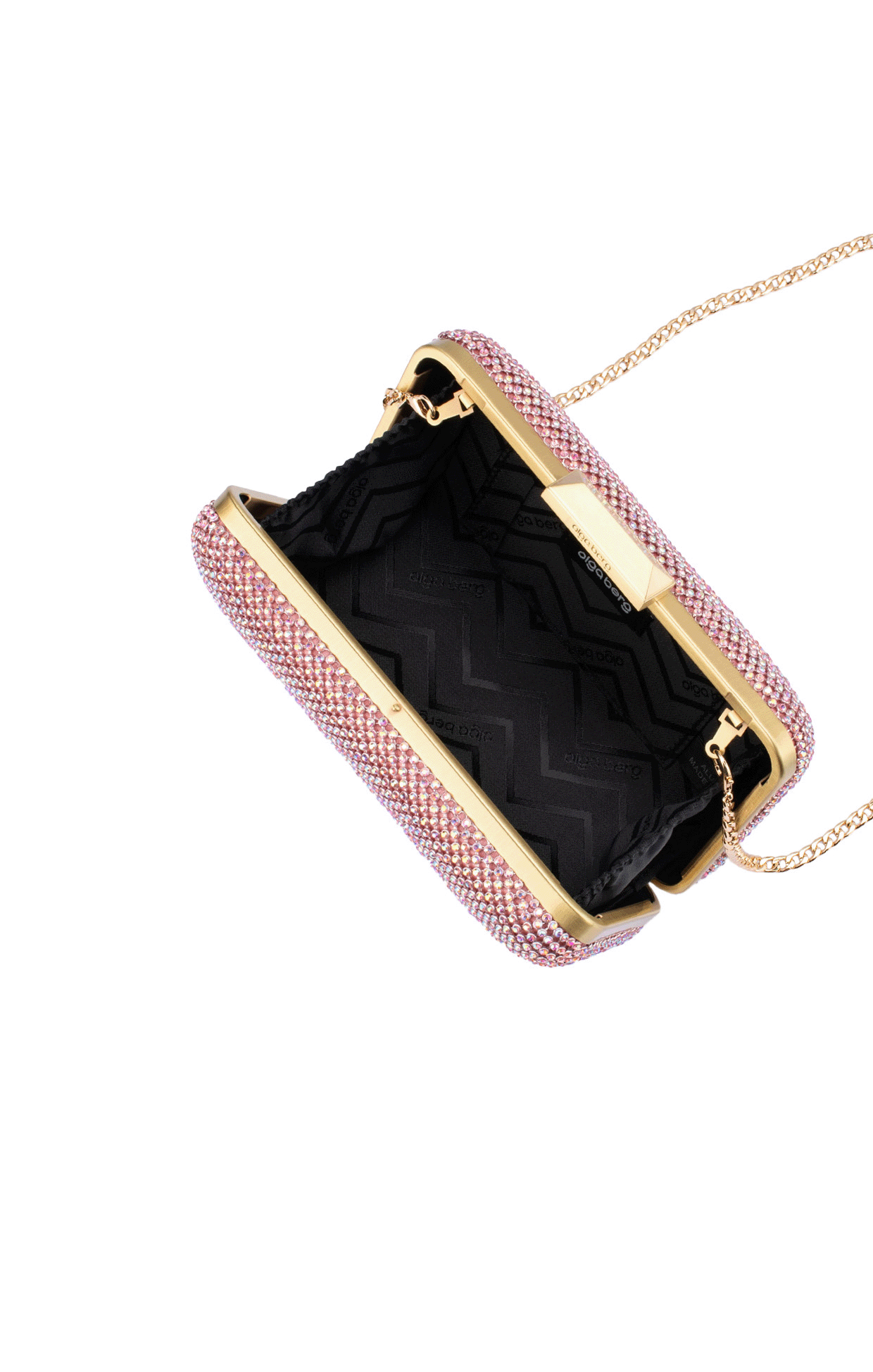 Bags OS / PINK RONNY CRYSTAL MESH CLUTCH IN PINK