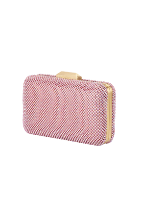 Bags OS / PINK RONNY CRYSTAL MESH CLUTCH IN PINK