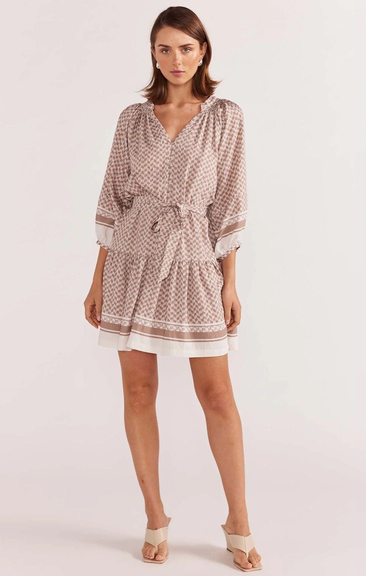 Dresses SOLEIL SMOCK DRESS IN BEIGE